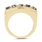 14K Yellow Gold Plated 1.25 Carat Genuine Black Diamond .925 Sterling Silver Ring