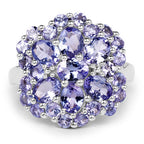 3.91 Carat Genuine Tanzanite .925 Sterling Silver Ring
