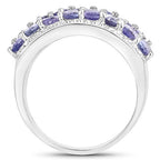 2.59 Carat Genuine Tanzanite .925 Sterling Silver Ring