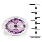 8.25 Carat Genuine Amethyst .925 Sterling Silver Ring