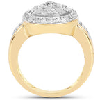14K Yellow Gold Plated 0.21 Carat Genuine White Diamond .925 Sterling Silver Ring