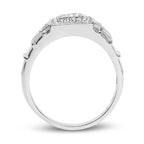 14K White Gold Plated 0.21 Carat Genuine White Diamond .925 Sterling Silver Ring