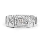 14K White Gold Plated 0.21 Carat Genuine White Diamond .925 Sterling Silver Ring