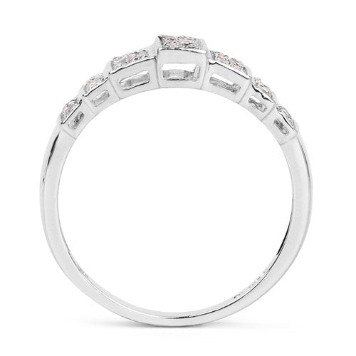 14K White Gold Plated 0.26 Carat Genuine White Diamond .925 Sterling Silver Ring