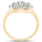 14K Yellow Gold Plated 0.07 Carat Genuine White Diamond .925 Sterling Silver Ring