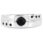 0.56 Carat Genuine Black Diamond .925 Sterling Silver Ring