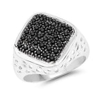 0.54 Carat Genuine Black Diamond .925 Sterling Silver Ring
