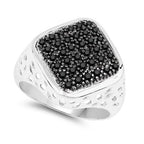 0.54 Carat Genuine Black Diamond .925 Sterling Silver Ring