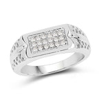0.27 Carat Genuine White Diamond .925 Sterling Silver Ring
