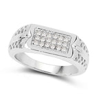 0.27 Carat Genuine White Diamond .925 Sterling Silver Ring
