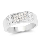 0.23 Carat Genuine White Diamond .925 Sterling Silver Ring