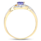 0.75 Carat Genuine Tanzanite .925 Sterling Silver Ring