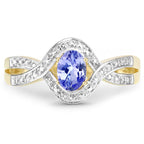 0.75 Carat Genuine Tanzanite .925 Sterling Silver Ring