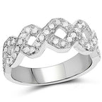 0.40 Carat Genuine White Diamond .925 Sterling Silver Ring