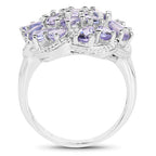 3.35 Carat Genuine Tanzanite .925 Sterling Silver Ring