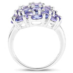 7.08 Carat Genuine Tanzanite .925 Sterling Silver Ring