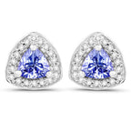 3.22 Carat Genuine Tanzanite & White Topaz .925 Sterling Silver Ring