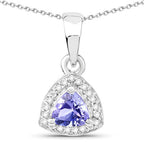 3.22 Carat Genuine Tanzanite & White Topaz .925 Sterling Silver Ring