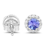 3.77 Carat Genuine Tanzanite and White Topaz .925 Sterling Silver 3 Piece Jewelry Set (Ring, Earrings, and Pendant w/ Chain)
