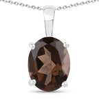3.14 Carat Genuine Smoky Quartz .925 Sterling Silver Jewelry Set