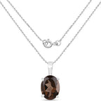 3.14 Carat Genuine Smoky Quartz .925 Sterling Silver Jewelry Set