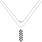 7.68 Carat Genuine Blue Sapphire .925 Sterling Silver Pendant