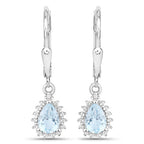 2.00 Carat Genuine Blue Topaz and White Topaz .925 Sterling Silver Jewelry Set