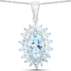 19.18 Carat Genuine Blue Topaz .925 Sterling Silver 3 Piece Jewelry Set (Ring, Earrings, and Pendant w/ Chain)