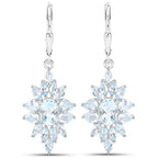 19.18 Carat Genuine Blue Topaz .925 Sterling Silver 3 Piece Jewelry Set (Ring, Earrings, and Pendant w/ Chain)